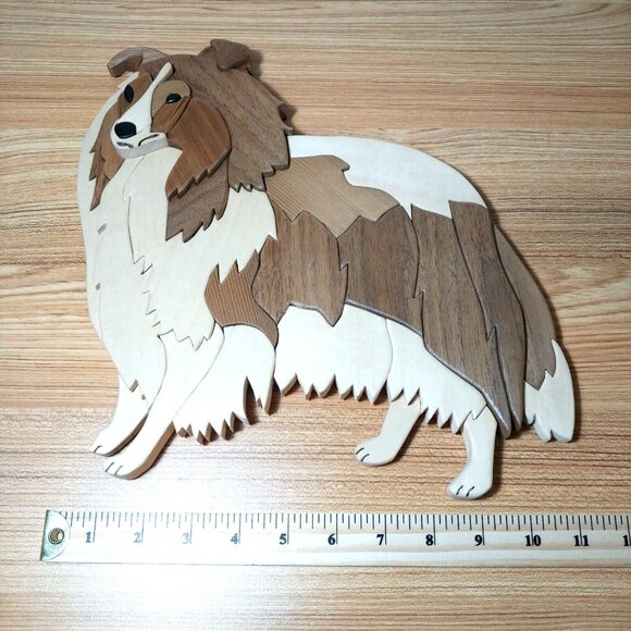 Border Collie Intarsia Wood Art - Picture 4 of 4